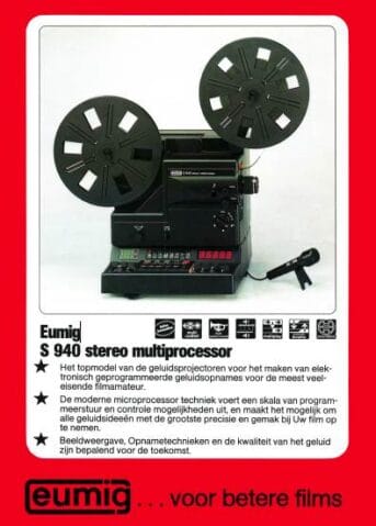 Eumig S940 leaflet, Talen: Nederlands cover