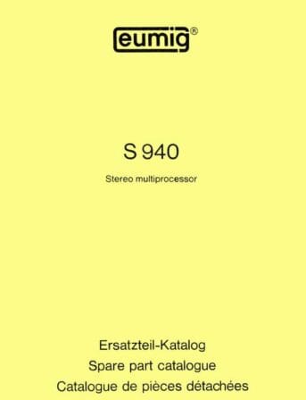 Eumig S940 onderdelenhandleiding, Talen: Engels cover