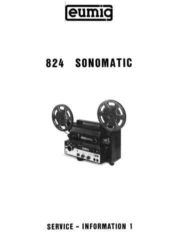 Eumig 824 Sonomatic Service Information 1 service handleiding, Talen: Duits cover