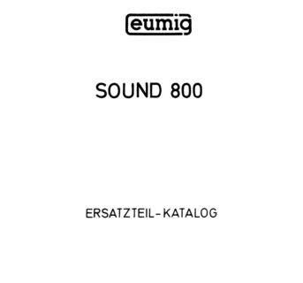 Eumig Sound 800 - 1st edition onderdelenhandleiding, Talen: Duits cover